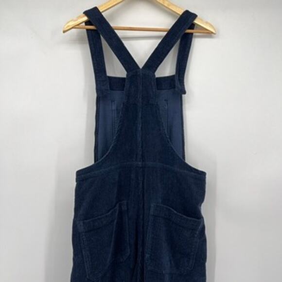 Reformation Navy Corduroy Baldwin Overalls Ribbed Wide Leg Women's 10 Blue - Picture 13 of 14